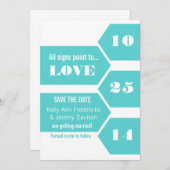 ラブに向かうセーブ・ザ・デート案内 セーブザデート (正面/裏面)