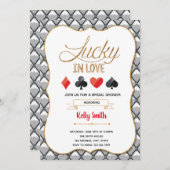 ラブに恵まれたカジノ テーマの招待状 招待状 (正面/裏面)