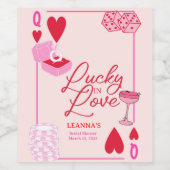 ラブに恵まれて、結婚前のお祝いパーティー、ラッキー ワインラベル (シングルラベル)