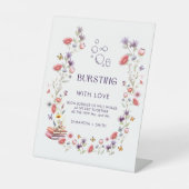 ラブに満ちたボヘミアンワイルドフラワーのブライダルシャワー 台座サイン (正面)