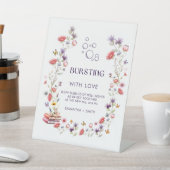 ラブに満ちたボヘミアンワイルドフラワーのブライダルシャワー 台座サイン (インサイチュ)