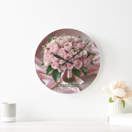 "ラブの優しい色合い：永恒のロマンスの花束" ラージ壁時計 (ホーム)