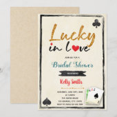 ラブはカジノの幸運 ブライダルシャワー招待状 招待状 (正面/裏面)