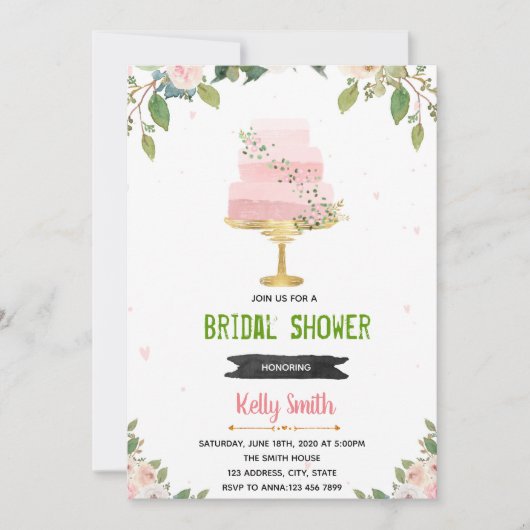 ラブはスイートケーキ ブライダルシャワー招待状 招待状 (正面)