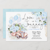 ラブは旅の旅の冒険ブライダルシャワー 招待状 (正面/裏面)