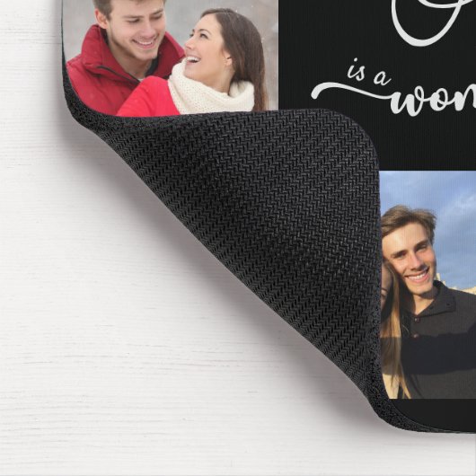 ラブは素晴らしいもの10フォトコラージュブラック マウスパッド (コーナー)