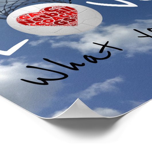 ラブやる気を起こさせるネットボール引用文 ポスター (角)