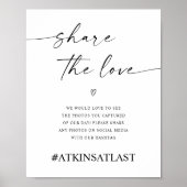 ラブをシェアする ソーシャルメディア ウェディング ハッシュタグ ポスター (正面)