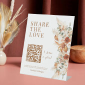 ラブをシェアするQRコード エレガントなカリグラフィー ラスティック 台座サイン