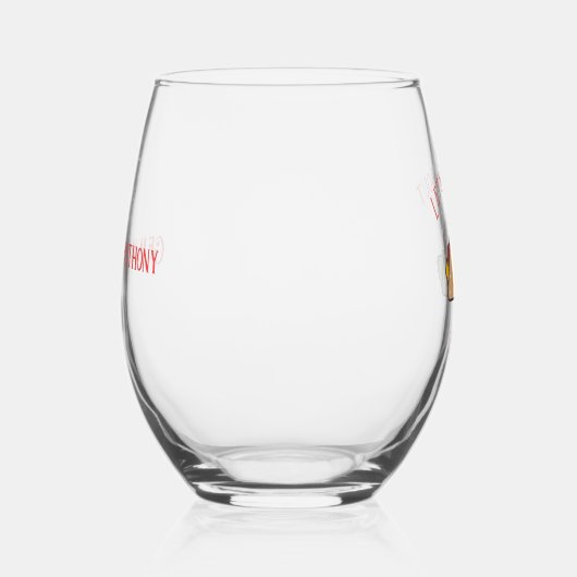 ラブをタコについてカスタマイズ ステムなしワイングラス (右)