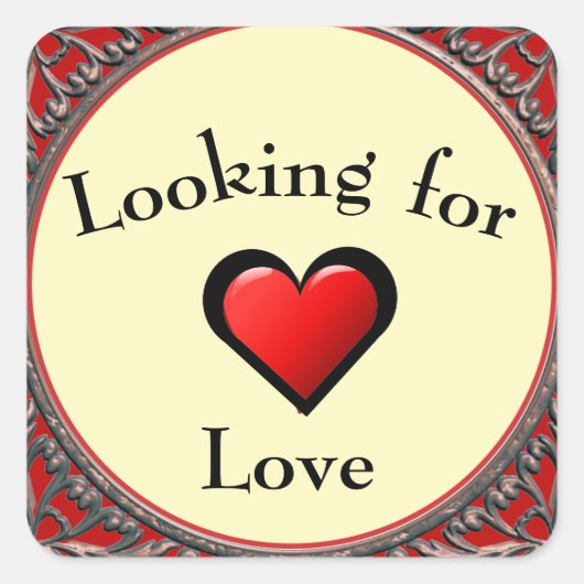 ラブを求めるステッカー スクエアシール (正面)