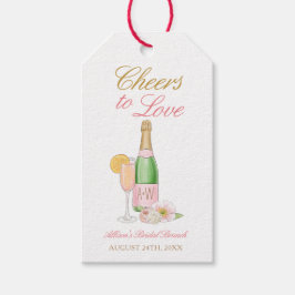 ラブを祝うシャンパン ブライダルシャワー ギフトタグ