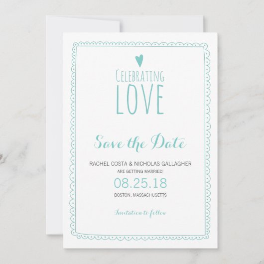 ラブを祝う | ウェディング 招待状 (正面)