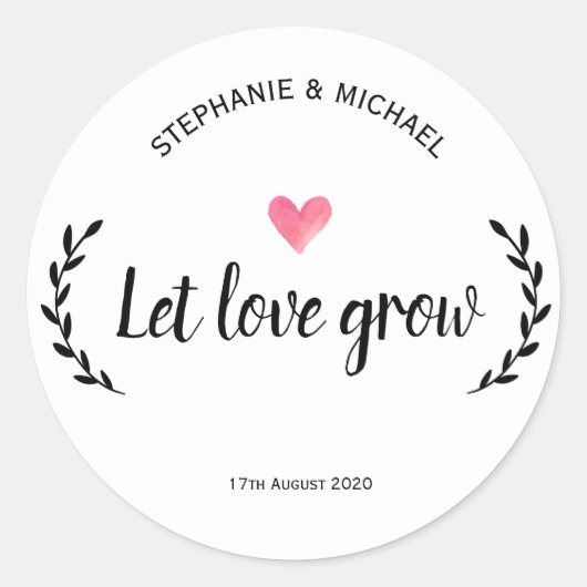 ラブを育ててステッカーをプレゼント ラウンドシール (正面)