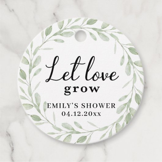 ラブを育ててタグ, シャワー フェイバータグ, ウェディングタグ フェイバータグ (正面)