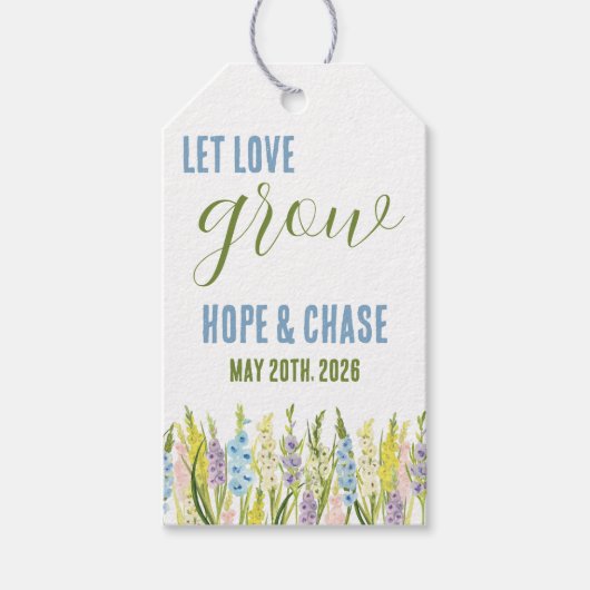 ラブを育てて、オリジナルのグラジオラスギフトタグ ギフトタグ (正面)