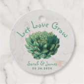 ラブを育てて グリーン サボテン ウェディング ギフト フェイバータグ (正面)