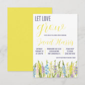 ラブを育てて、パステルカラーのグラジオラス ブライダルシャワー 招待状 (正面/裏面)