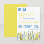 ラブを育てて、パステルカラーのグラジオラス ブライダルシャワー 招待状 (正面/裏面)