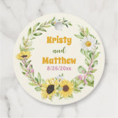 ラブを育てて ワイルドフラワー ひまわり ウェディング シャワー フェイバータグ (裏面)