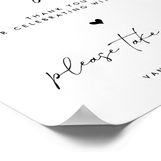 ラブを育てよう ミニマル ウェディング フェイバーズ テーブル サイン (角)