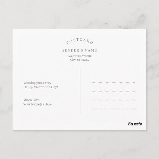 ラブを贈る 編集可能なバレンタインデーのポストカード ポストカード (裏面)