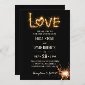 ラブを輝かせよう モダンウェディング 招待状 (正面/裏面)