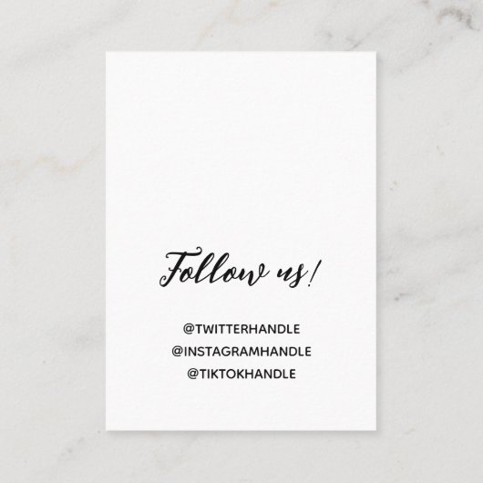 ラブアかわいらしーリングディスプレイ付き手作りスクリプト 名刺 (裏面)