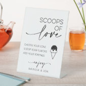 ラブアイスクリームステーション結婚のスクープ 台座サイン (インサイチュ)