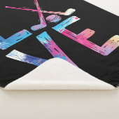 ラブアイスホッケーガールズホッケーギフトウィメンズアイスフック シェルパブランケット (3/4)