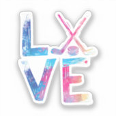 ラブアイスホッケーガールズホッケーギフトウィメンズアイスフック シール (正面)