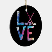 ラブアイスホッケーガールズホッケーギフトウィメンズアイスフック セラミックオーナメント (右)