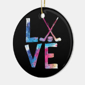 ラブアイスホッケーガールズホッケーギフトウィメンズアイスフック セラミックオーナメント (左)