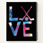 ラブアイスホッケーガールズホッケーギフトウィメンズアイスフック ノートブック (裏面)