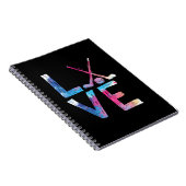 ラブアイスホッケーガールズホッケーギフトウィメンズアイスフック ノートブック (右側)