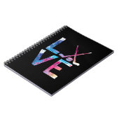 ラブアイスホッケーガールズホッケーギフトウィメンズアイスフック ノートブック (左側)