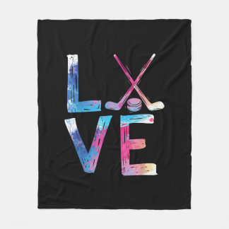 ラブアイスホッケーガールズホッケーギフトウィメンズアイスフック フリースブランケット