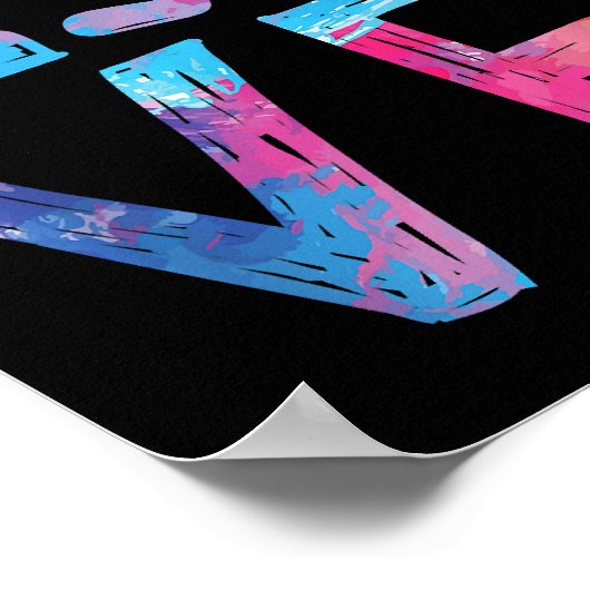 ラブアイスホッケーガールズホッケーギフトウィメンズアイスフック ポスター (角)