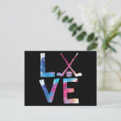 ラブアイスホッケーガールズホッケーギフトウィメンズアイスフック ポストカード (スタンド正面)