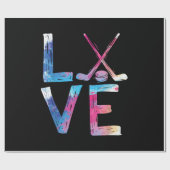 ラブアイスホッケーガールズホッケーギフトウィメンズアイスフック ラッピングペーパー (フラット)