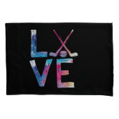 ラブアイスホッケーガールズホッケーギフトウィメンズアイスフック 枕カバー (正面)