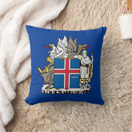 ラブアイスランド&アイスランド国旗、エンブレム/休日 クッション