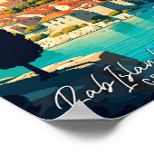 ラブアイランドクロアチアヴィンテージ旅行アートイラストレーション ポスター (角)