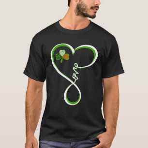 ラブアイリッシュラッキーシャムロックグリーンクローバーセントパトリ Tシャツ