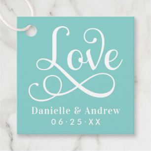 ラブアクアエレガントカリグラフィズ結婚モノグラム フェイバータグ