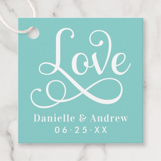 ラブアクアエレガントカリグラフィズ結婚モノグラム フェイバータグ (正面)