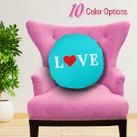 ラブアクアブルーI love You Romantic Chicターコイズ ラウンドクッション<br><div class="desc">ラブアクアブルーターコイズモダンミニマルクラシックリスト円枕</div>
