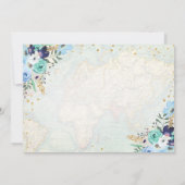 ラブアジャーニーブルーフローラトラベルブライダルシャワー 招待状 (裏面)