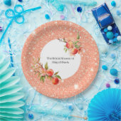 ラブアスエレガントスウィートアアアアアアアアピーチブライダルシャワー ペーパープレート (パーティー)