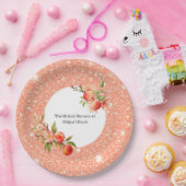 ラブアスエレガントスウィートアアアアアアアアピーチブライダルシャワー ペーパープレート (パーティー)